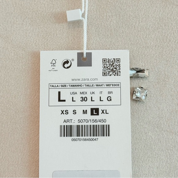 Zara Faux Suede Jewel Dress Elegant Cream Dress with Silver Accents - Picture 5 of 6